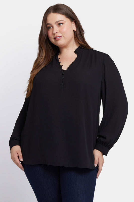 Hannah Blouse In Plus Size - Black