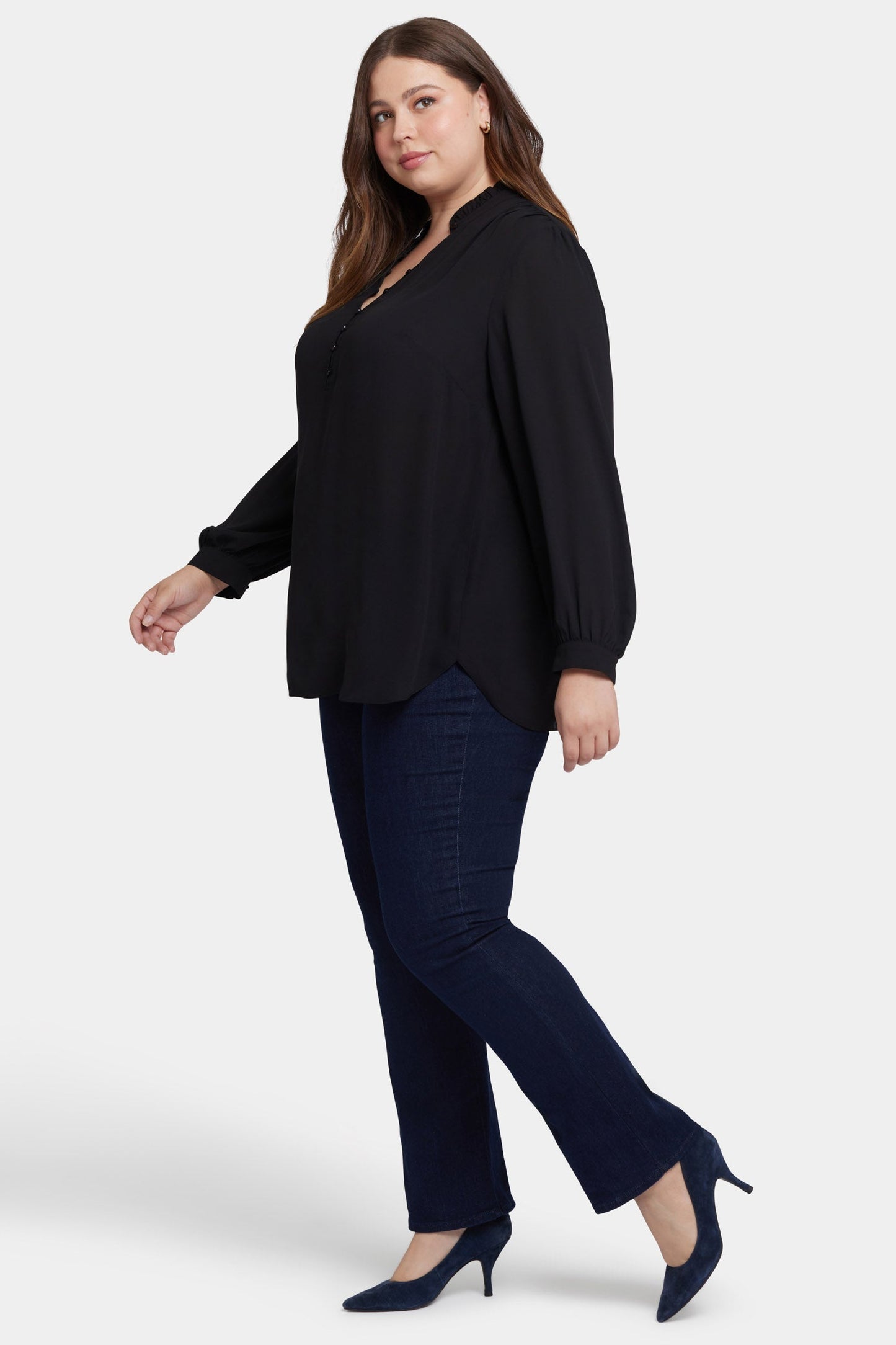 Hannah Blouse In Plus Size - Black