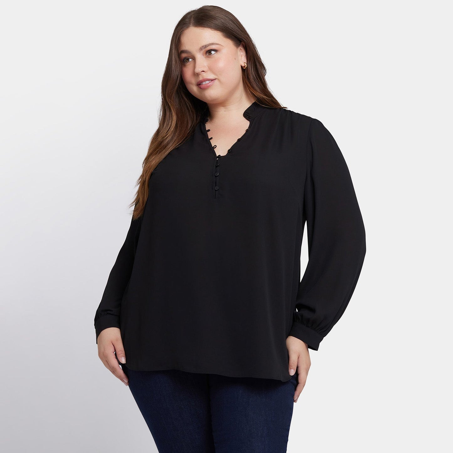 Hannah Blouse In Plus Size - Black