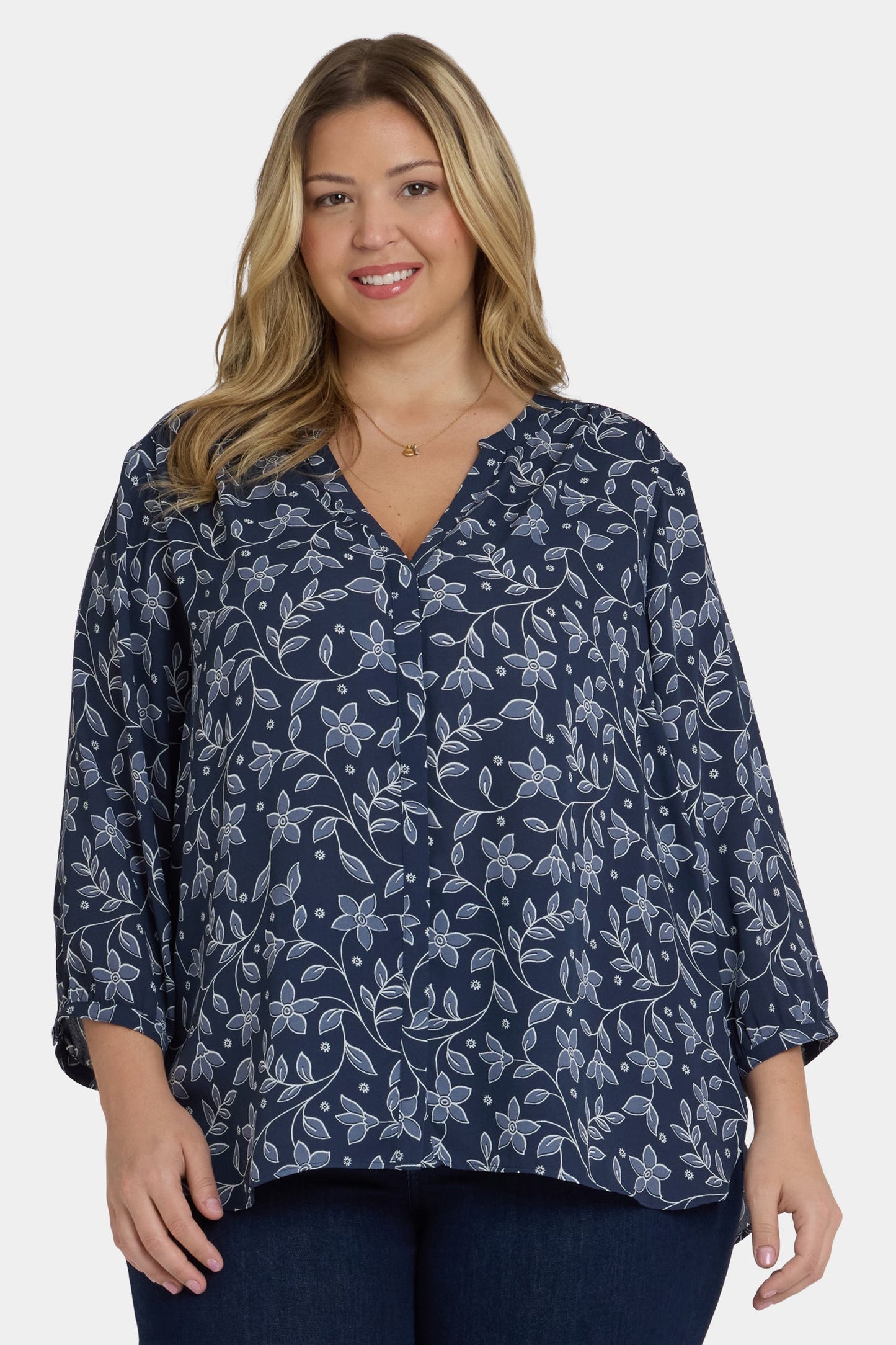 Pintuck Blouse In Plus Size - Lisette