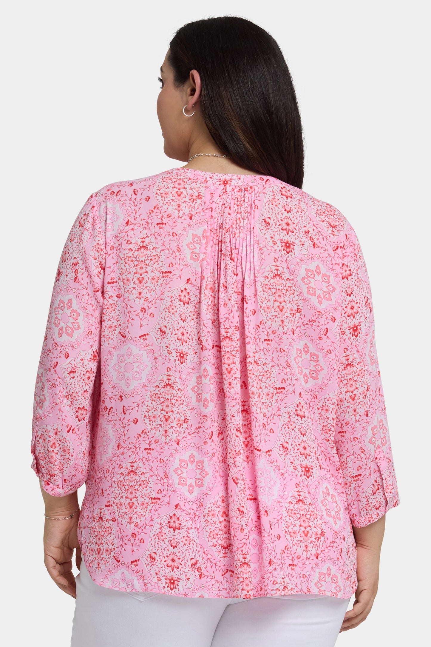 Pintuck Blouse In Plus Size - Isla Magica