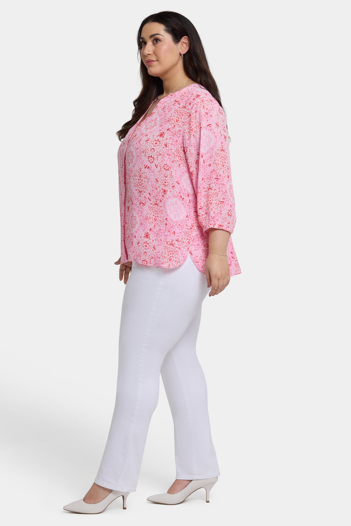 Pintuck Blouse In Plus Size - Isla Magica