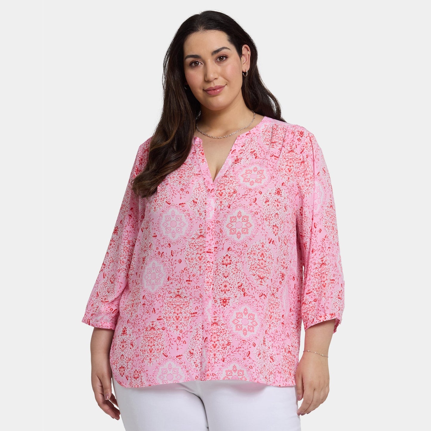 Pintuck Blouse In Plus Size - Isla Magica