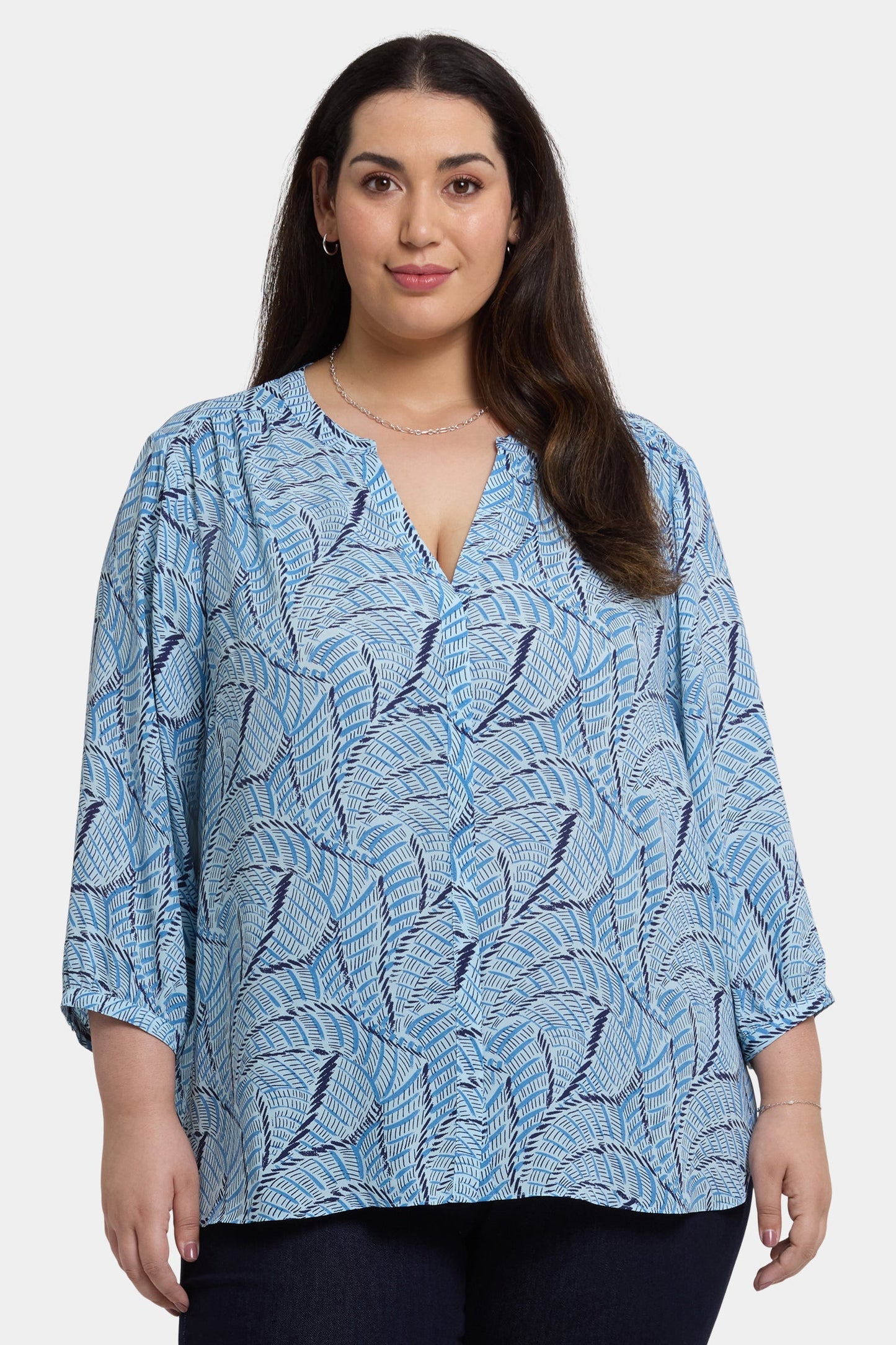 Pintuck Blouse In Plus Size - La Serena