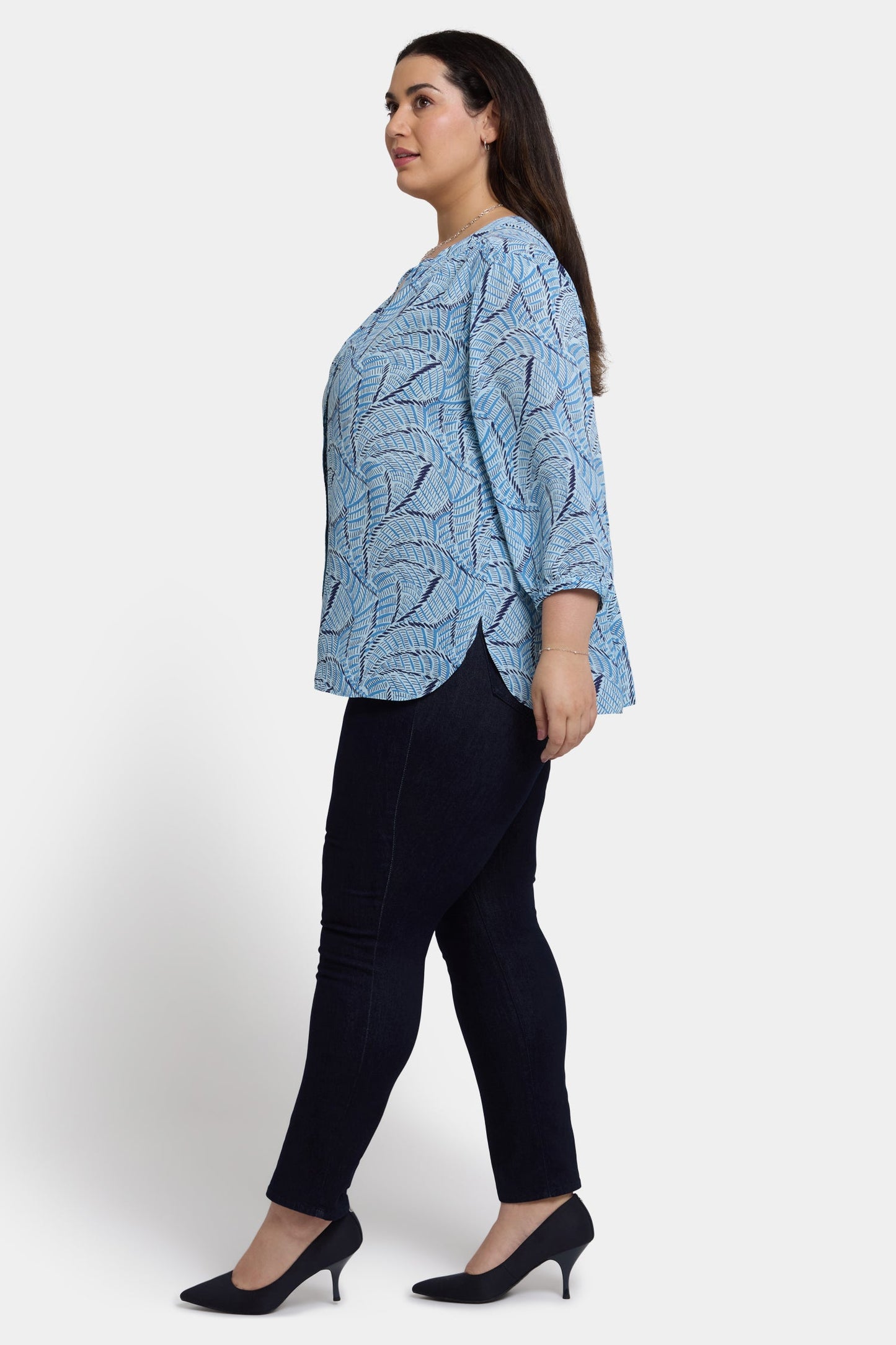 Pintuck Blouse In Plus Size - La Serena