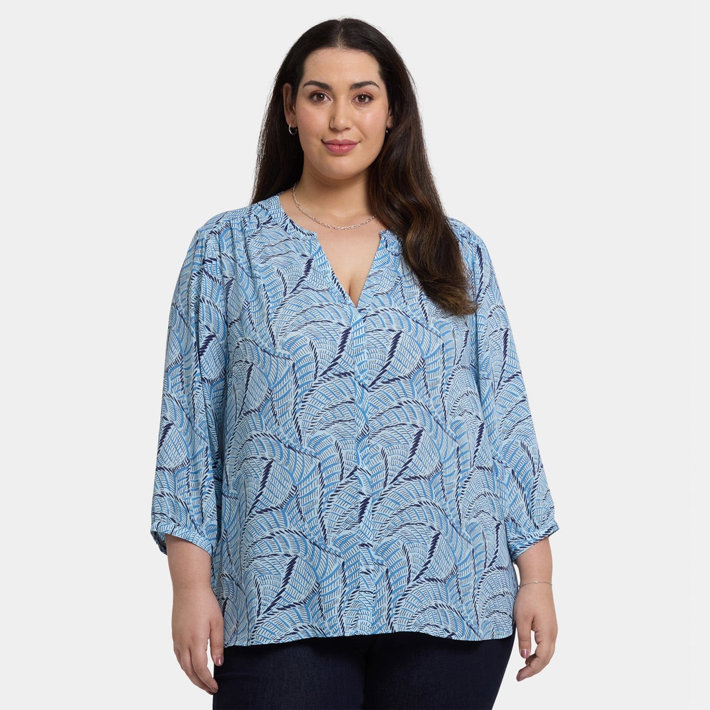 Pintuck Blouse In Plus Size - La Serena