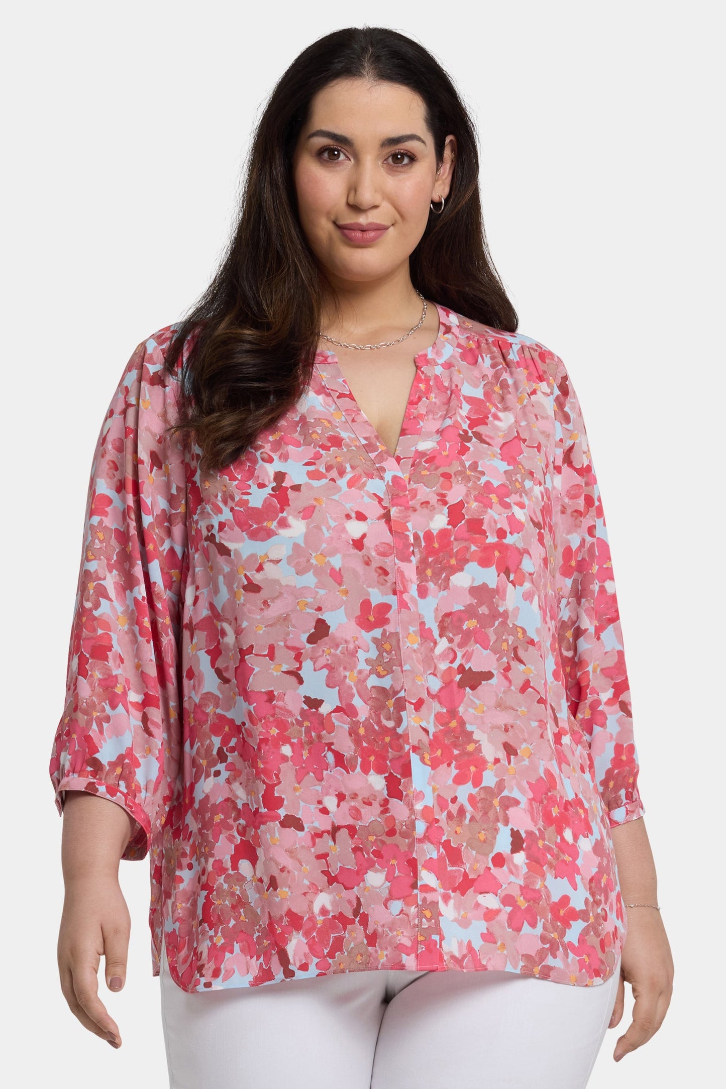 Pintuck Blouse In Plus Size - Luciana