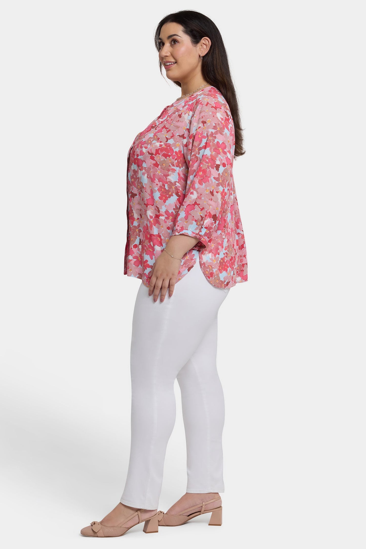 Pintuck Blouse In Plus Size - Luciana