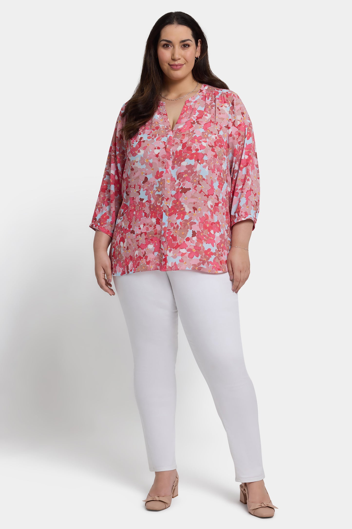 Pintuck Blouse In Plus Size - Luciana