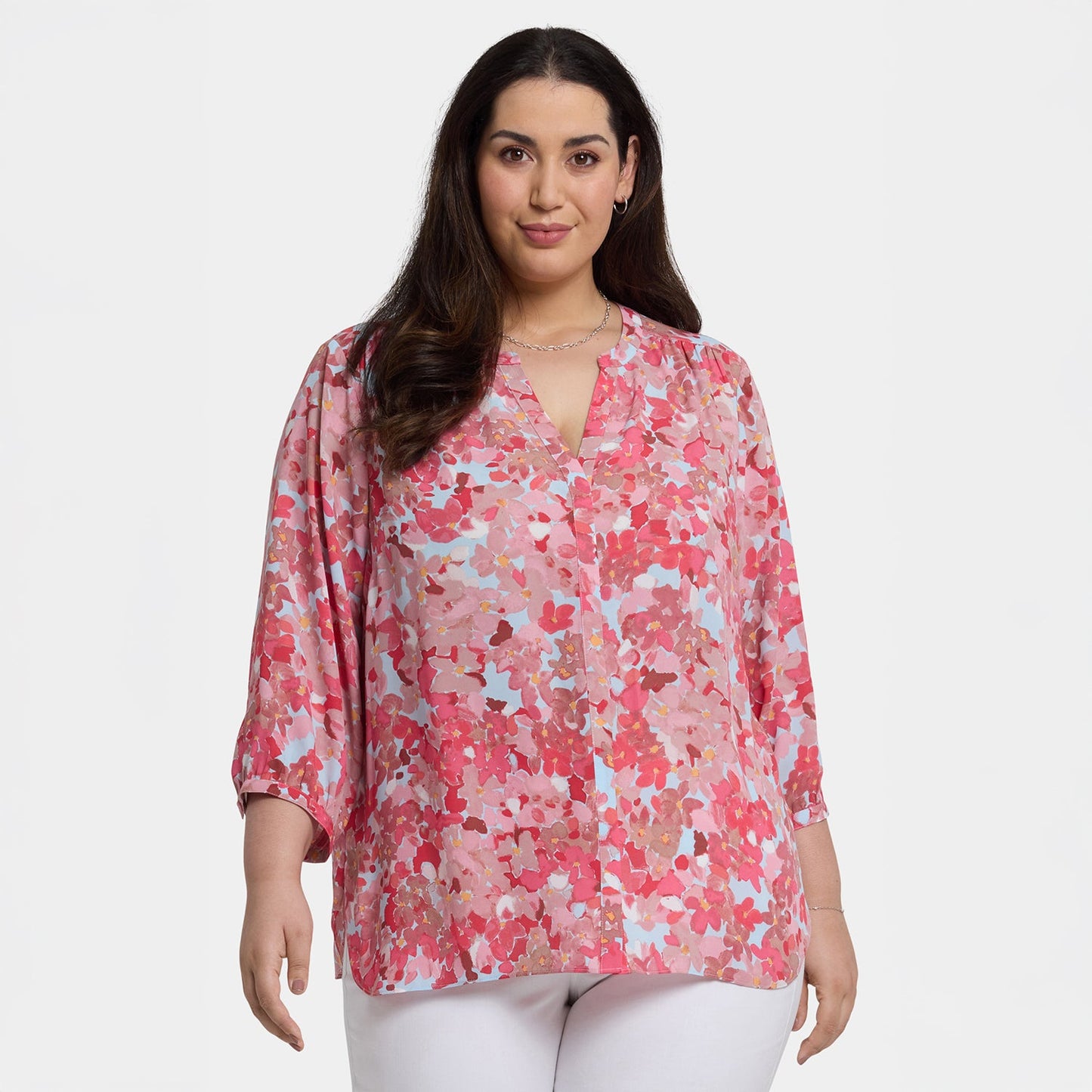 Pintuck Blouse In Plus Size - Luciana