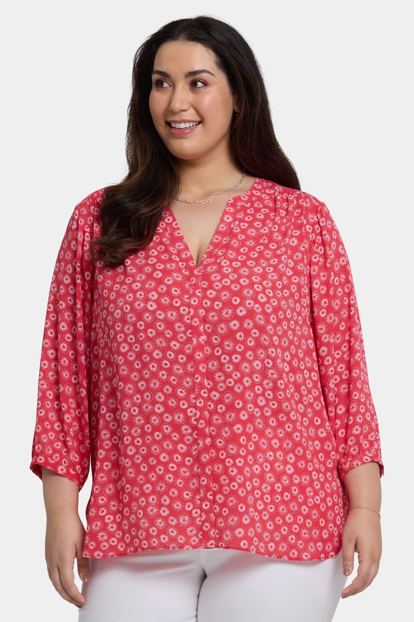 Pintuck Blouse In Plus Size - Teresita