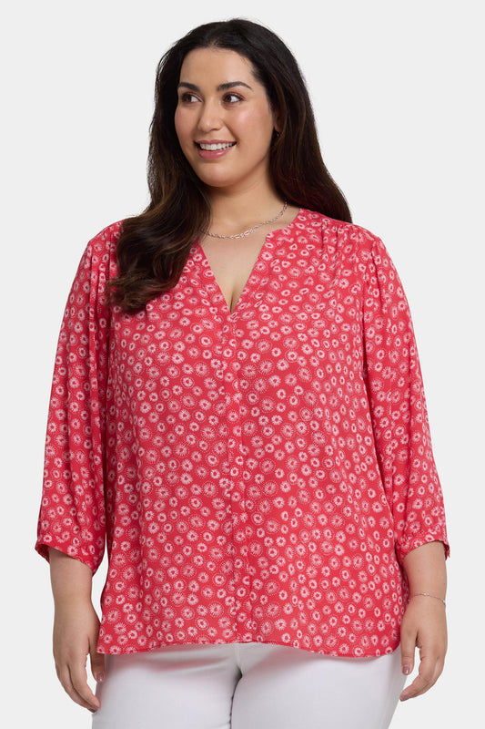 Pintuck Blouse In Plus Size - Teresita