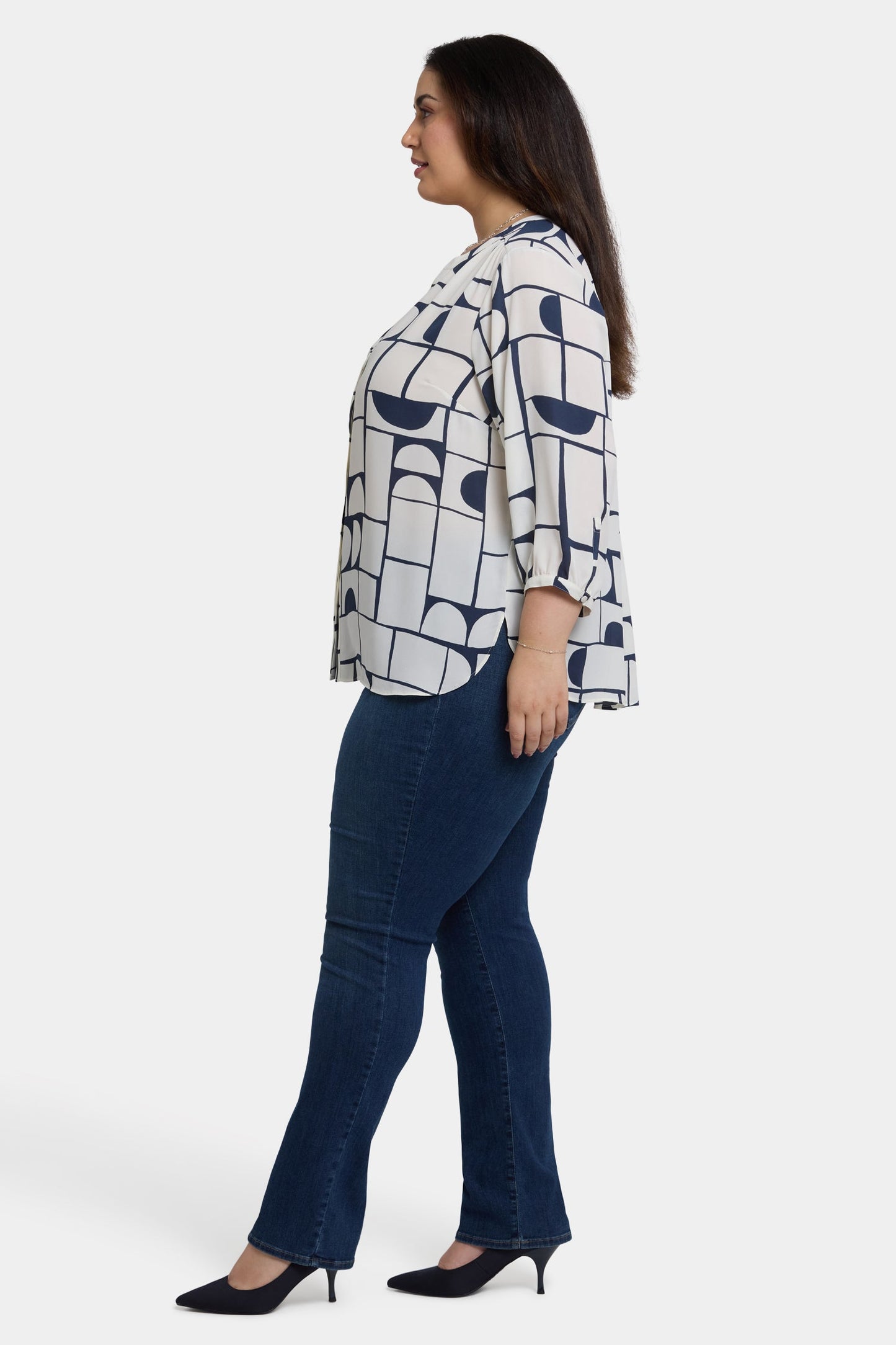 Pintuck Blouse In Plus Size - Campo Das Cortes