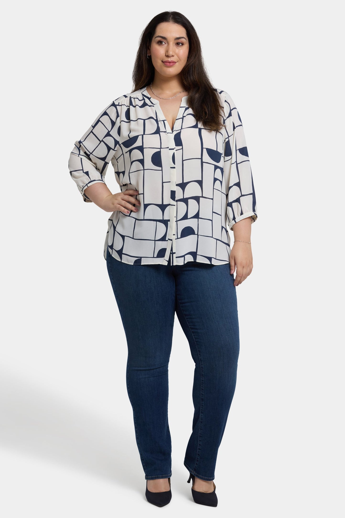 Pintuck Blouse In Plus Size - Campo Das Cortes