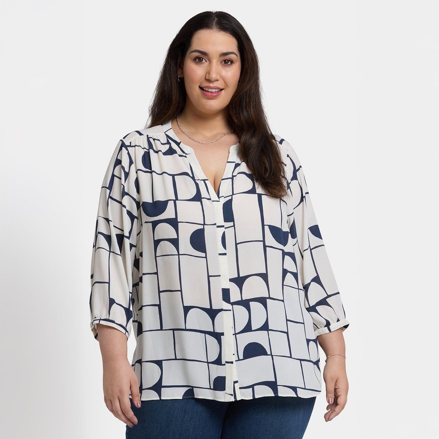 Pintuck Blouse In Plus Size - Campo Das Cortes
