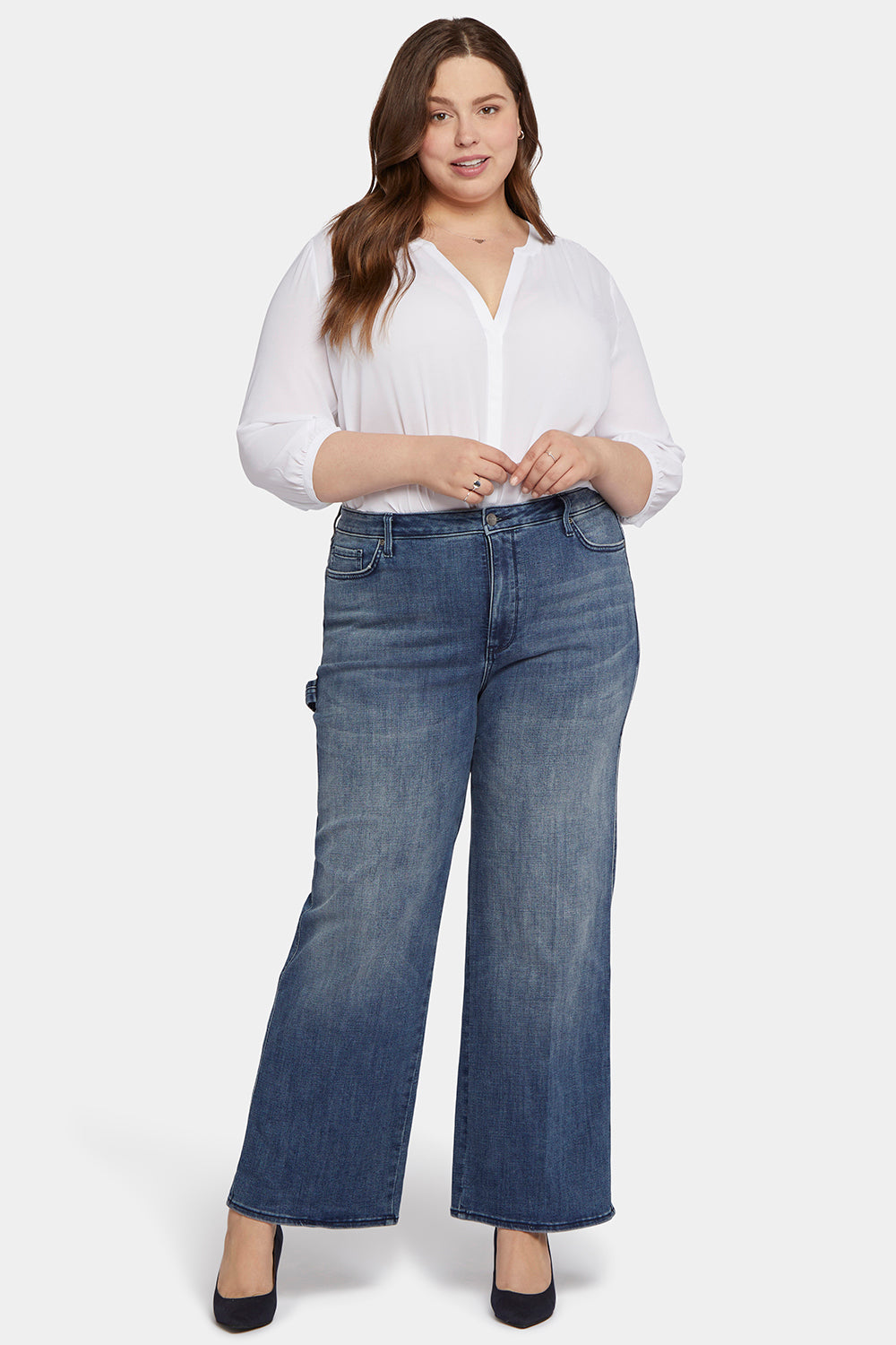 Teresa Wide Leg Jeans In Plus Size - Caliente