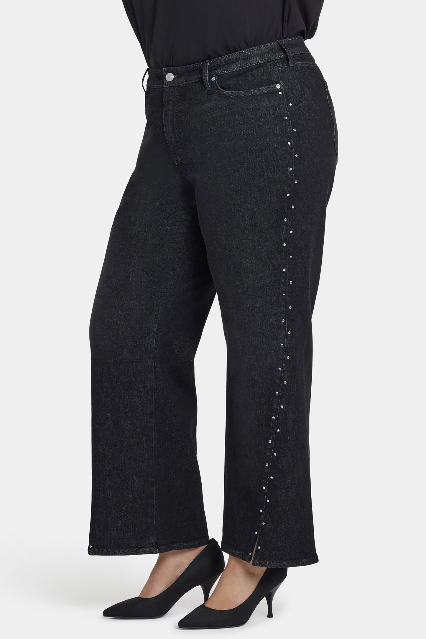 Teresa Wide Leg Jeans In Plus Size - French Nightfall