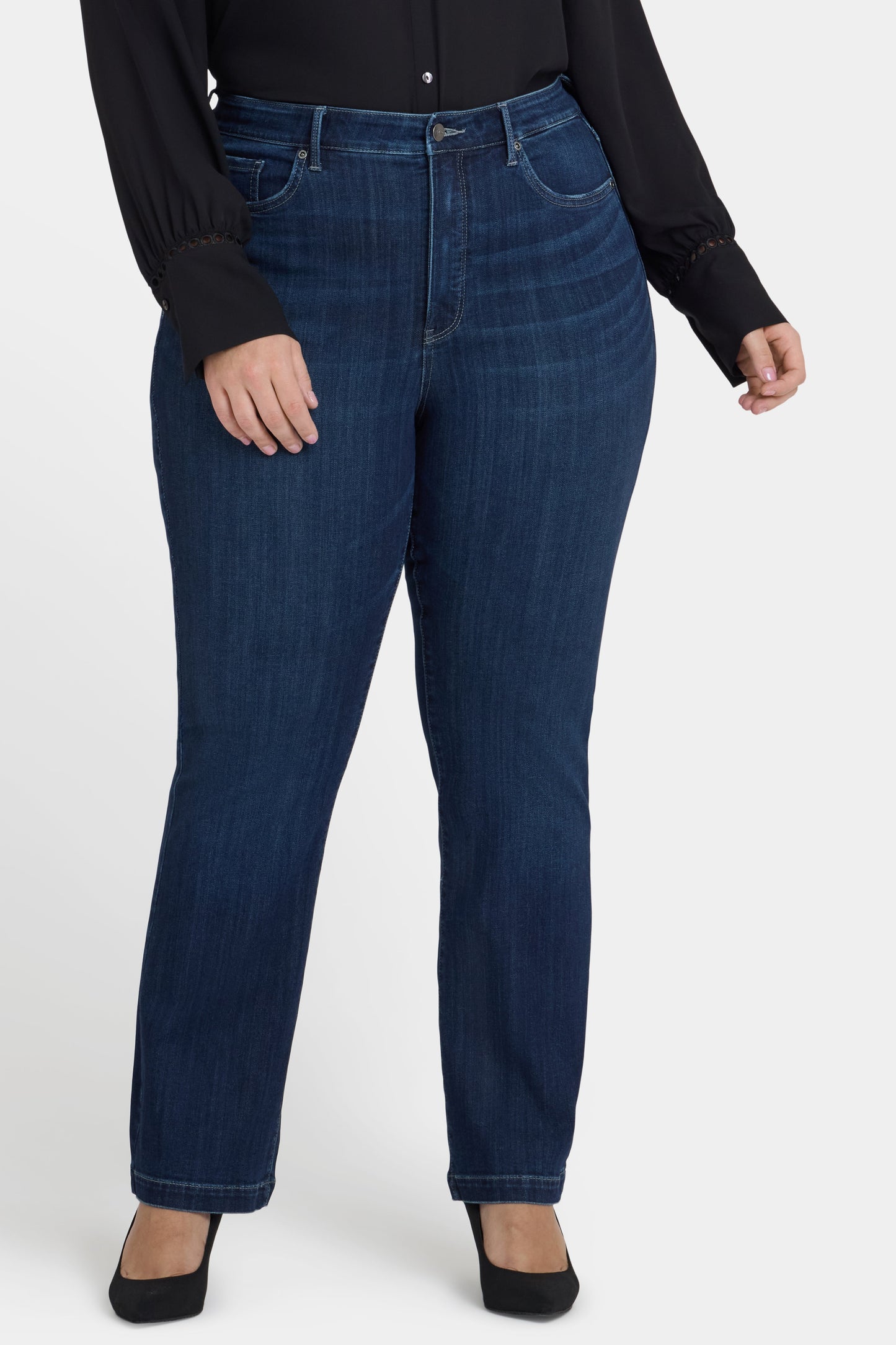Teresa Wide Leg Jeans In Plus Size - Ink Skyline