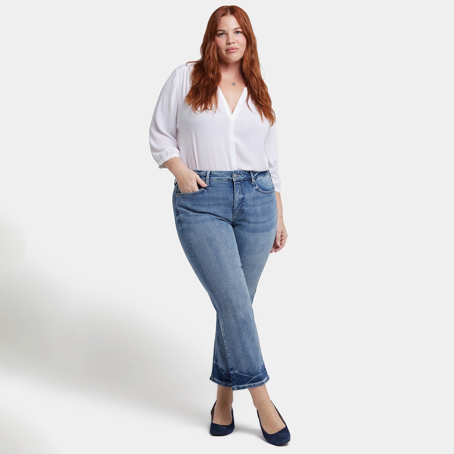 Marilyn Straight Ankle Jeans In Plus Size - Torrent Peak
