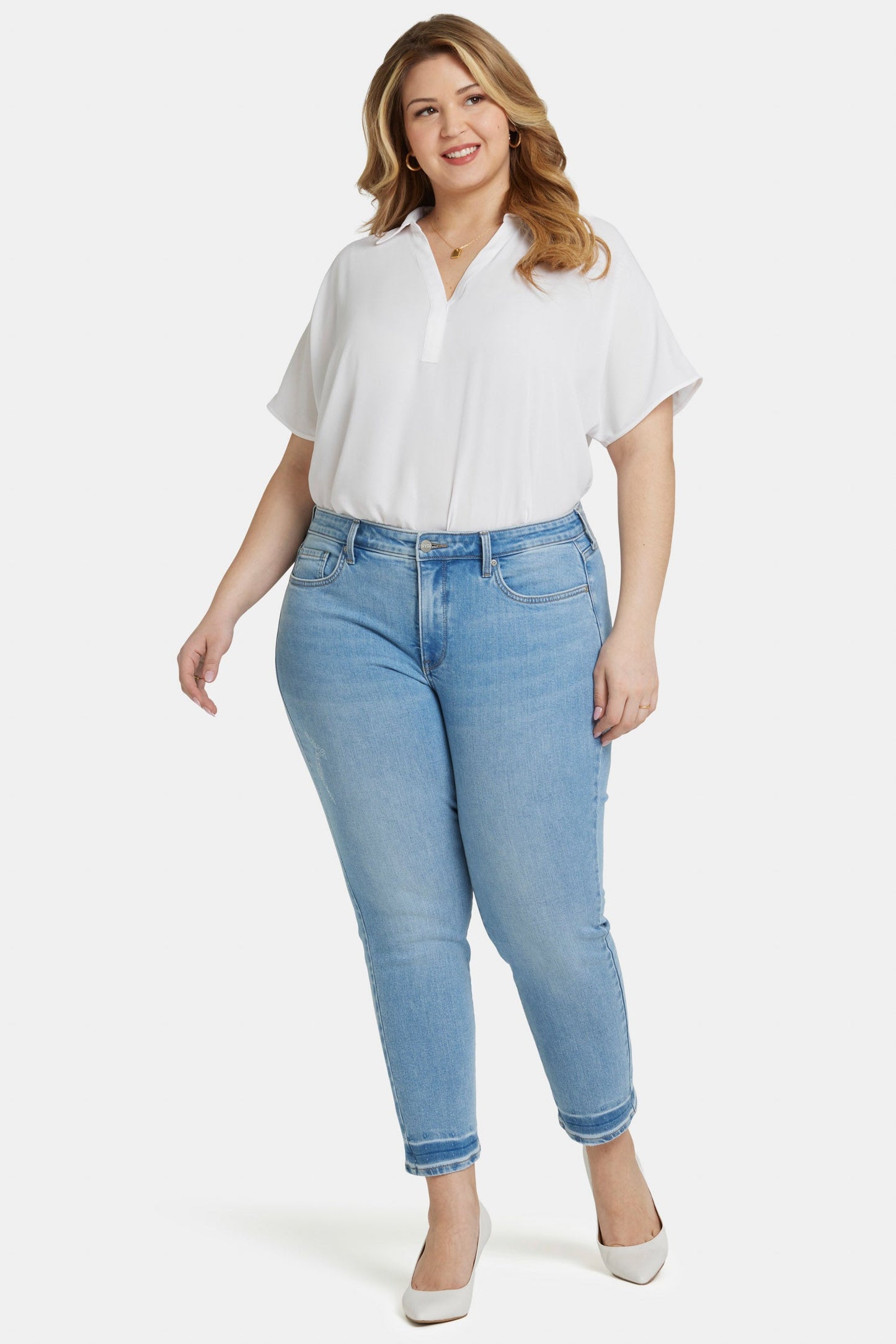 Sheri Slim Ankle Jeans In Plus Size - Riviera Sky