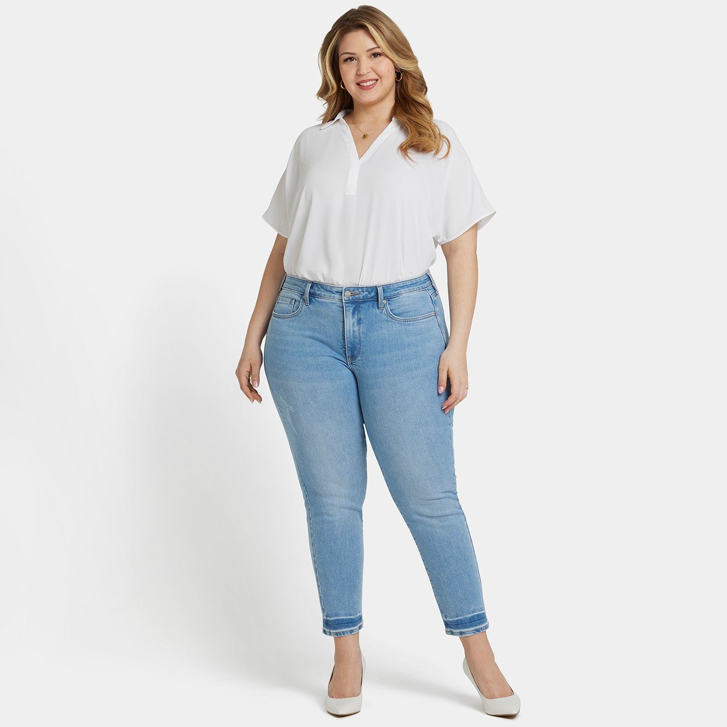 Sheri Slim Ankle Jeans In Plus Size - Riviera Sky