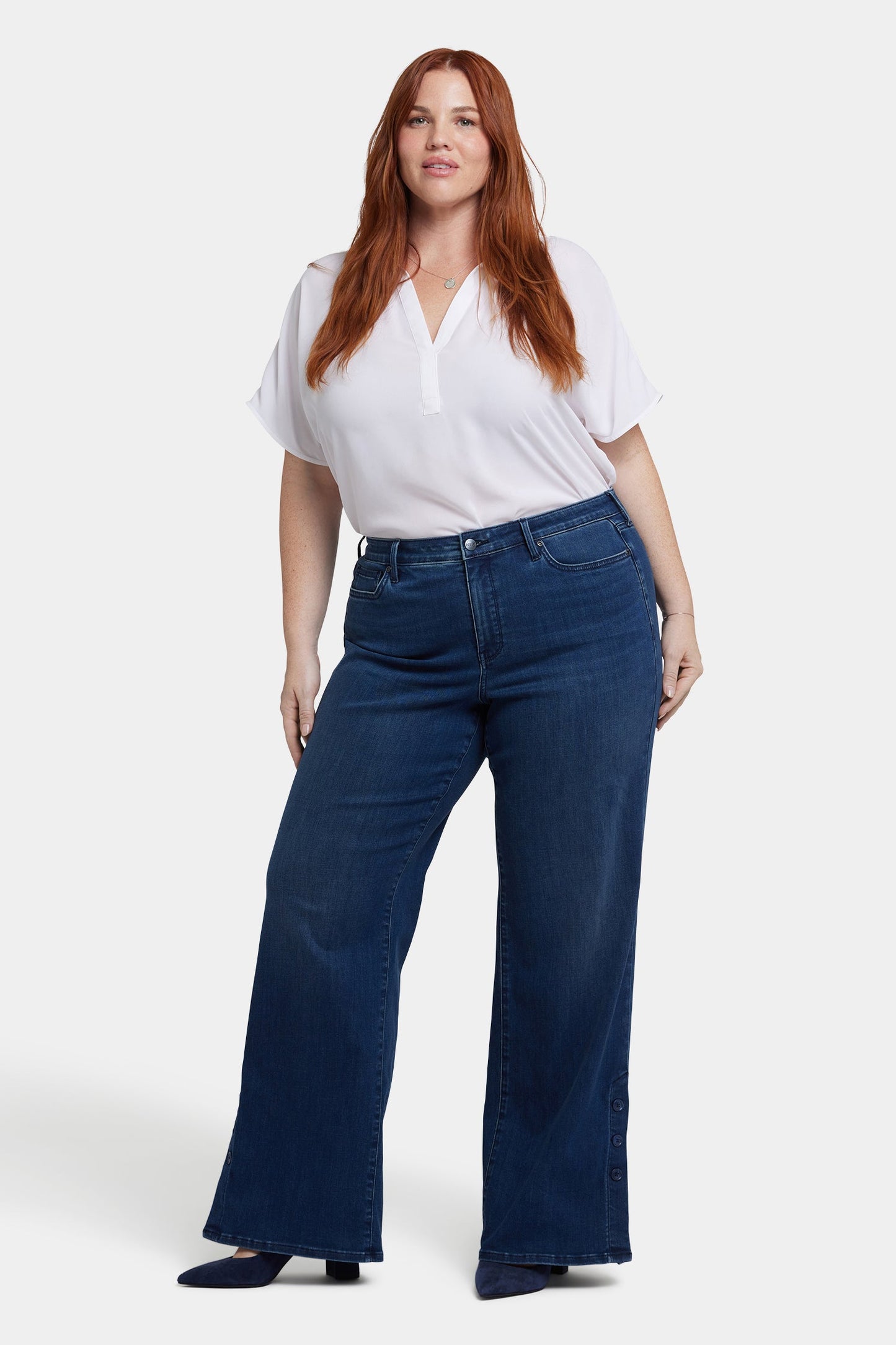 Teresa Wide Leg Jeans In Plus Size - Ibiza Blues