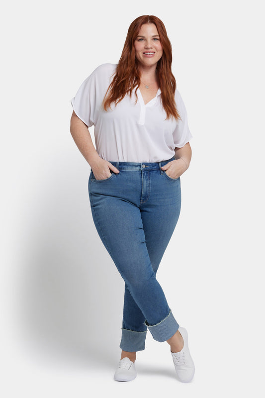 Sheri Slim Ankle Jeans In Plus Size - Costa Brava
