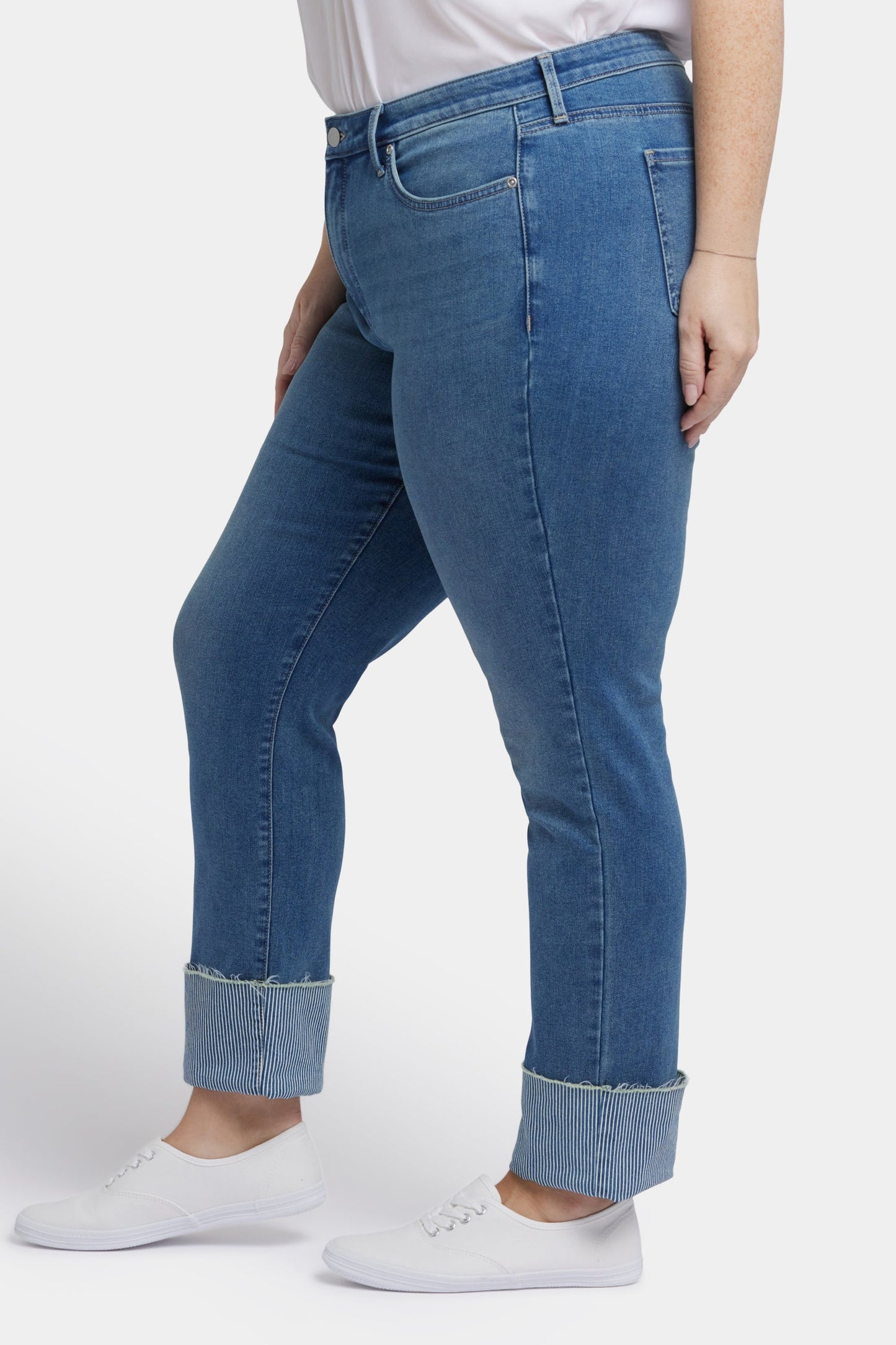 Sheri Slim Ankle Jeans In Plus Size - Costa Brava
