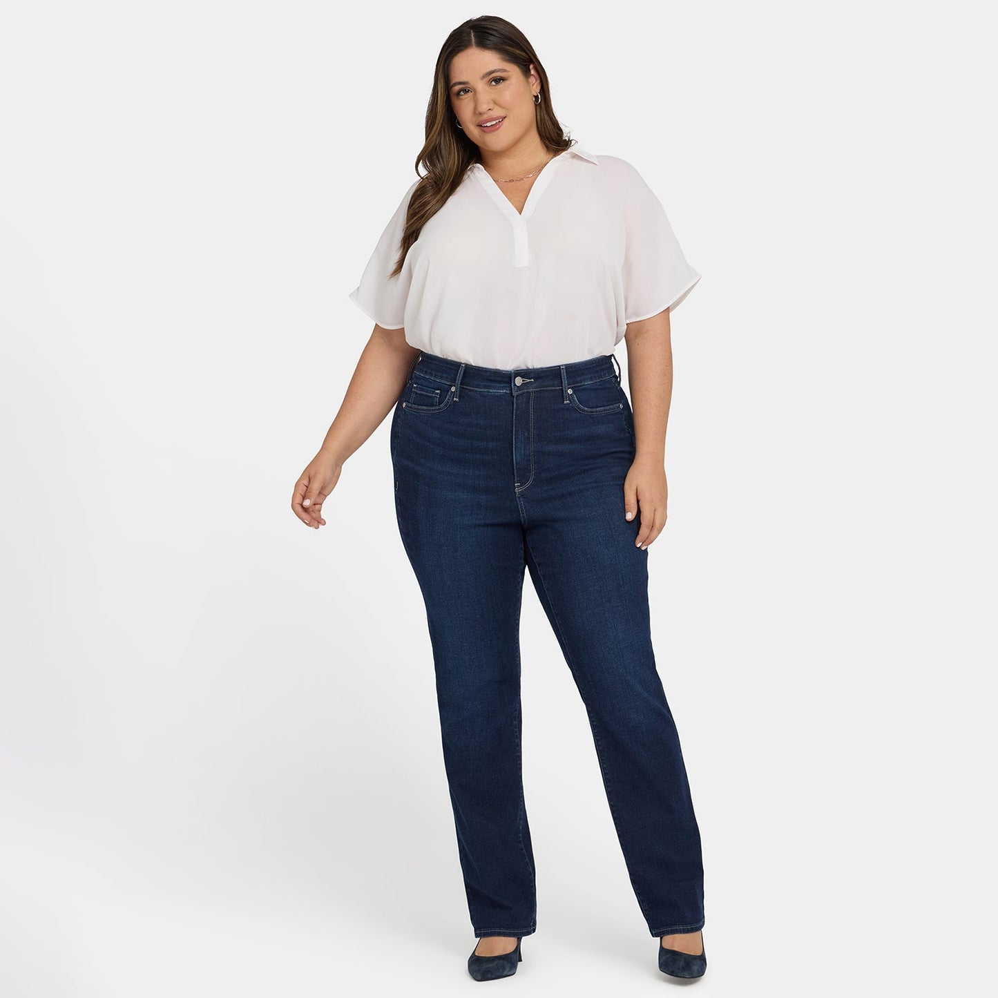 Marilyn Straight Jeans In Plus Size - Midnight Breeze