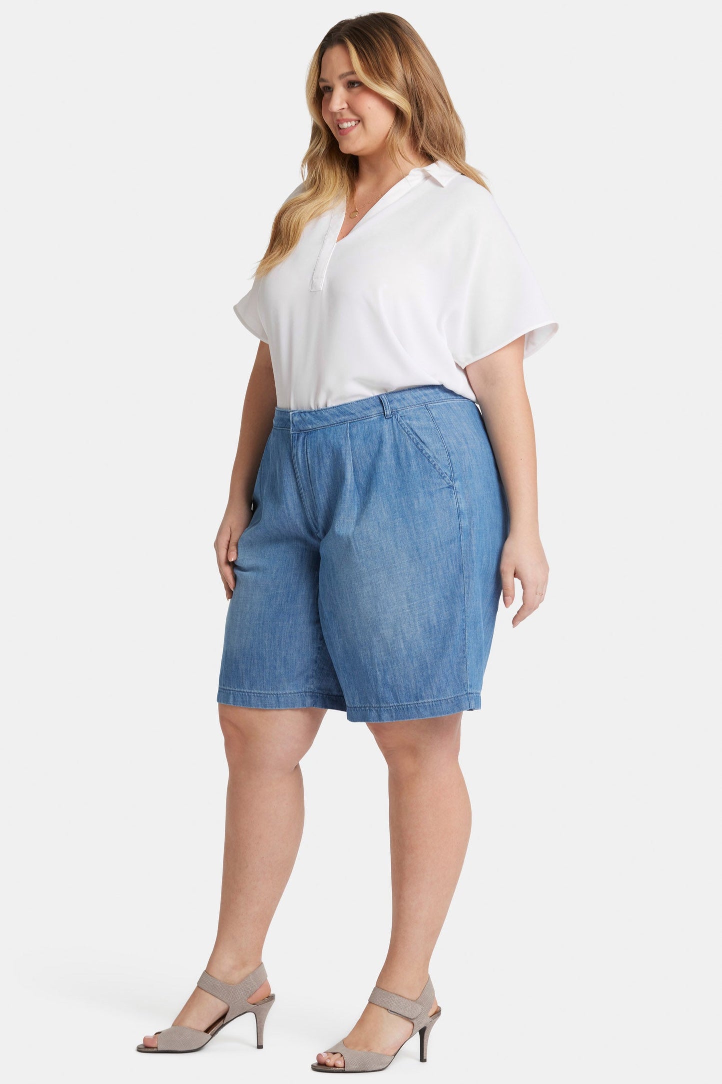 Relaxed Denim Bermuda Shorts In Plus Size - Corfu