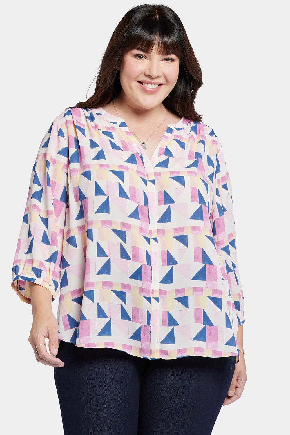 Pintuck Blouse In Plus Size - Marquette