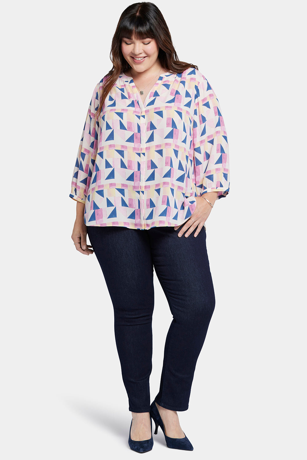 Pintuck Blouse In Plus Size - Marquette