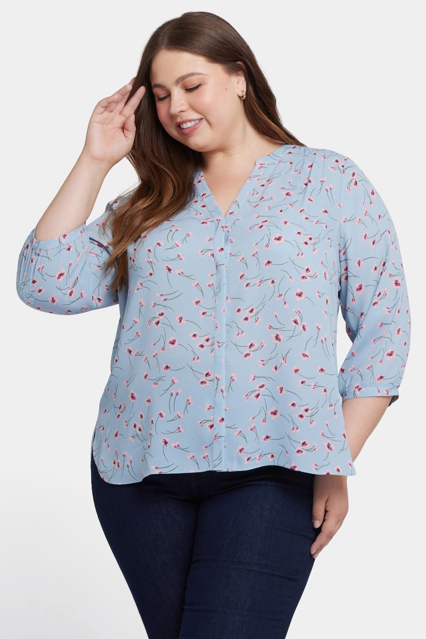 Pintuck Blouse In Plus Size - Mountain Petals