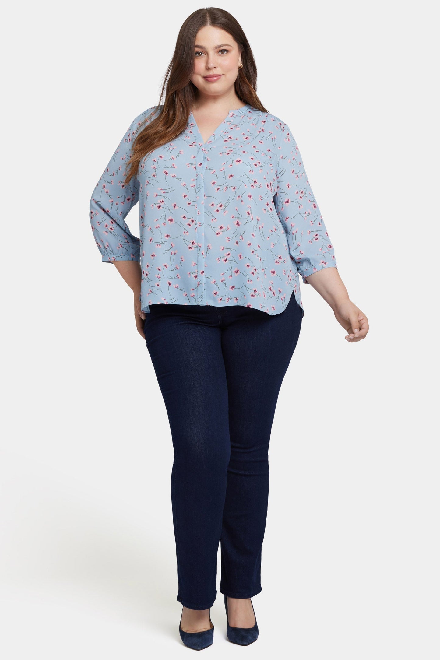 Pintuck Blouse In Plus Size - Mountain Petals