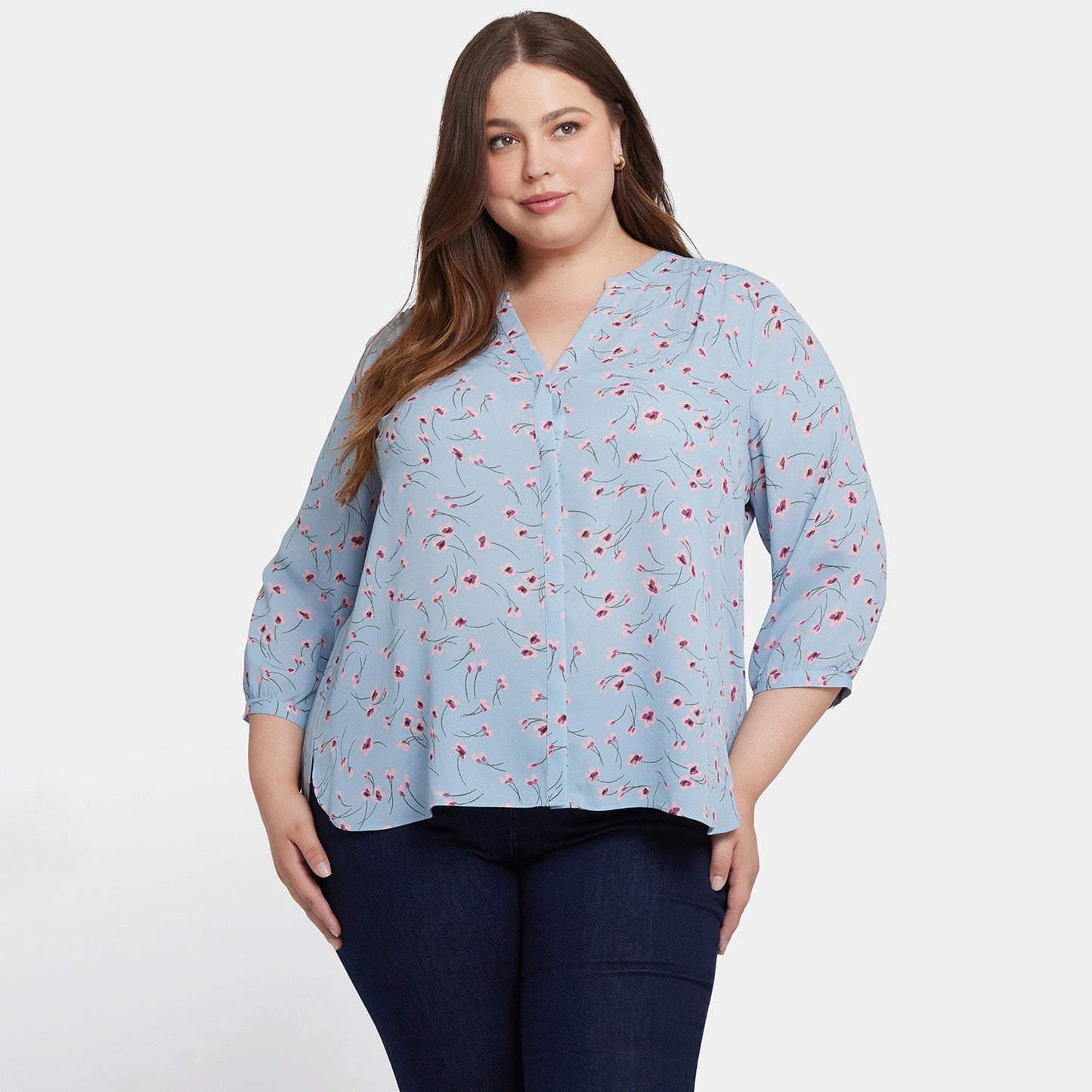 Pintuck Blouse In Plus Size - Mountain Petals