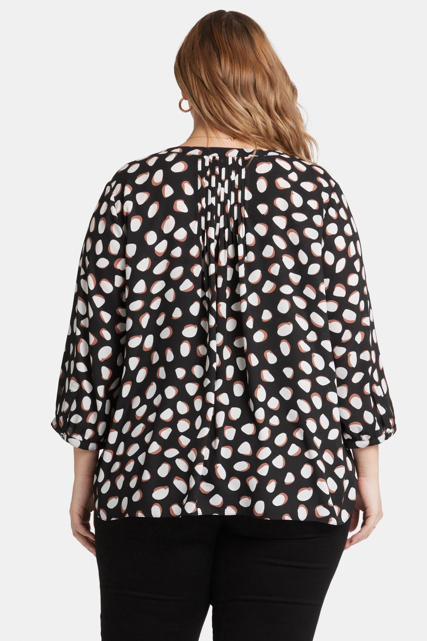 Pintuck Blouse In Plus Size - Matilda Dot