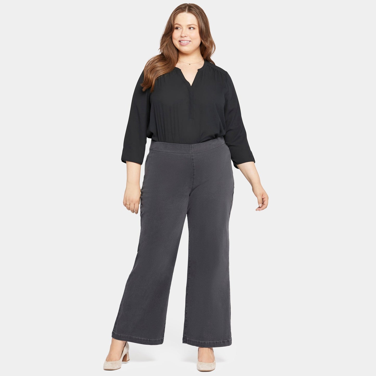 Pull-On Teresa Wide Leg Jeans In Plus Size - Sierra