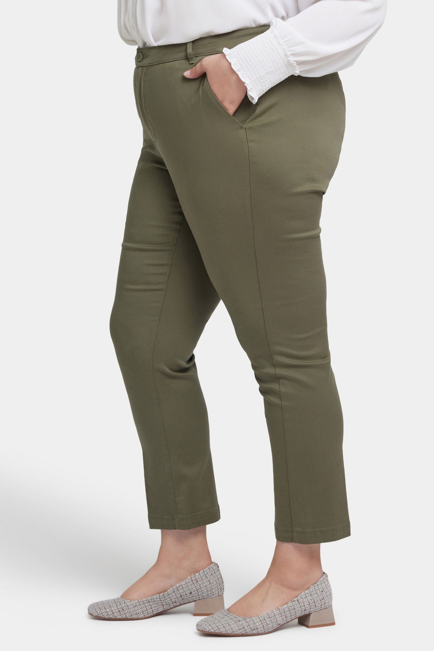 Sadie Slim Pants In Plus Size - Avocado
