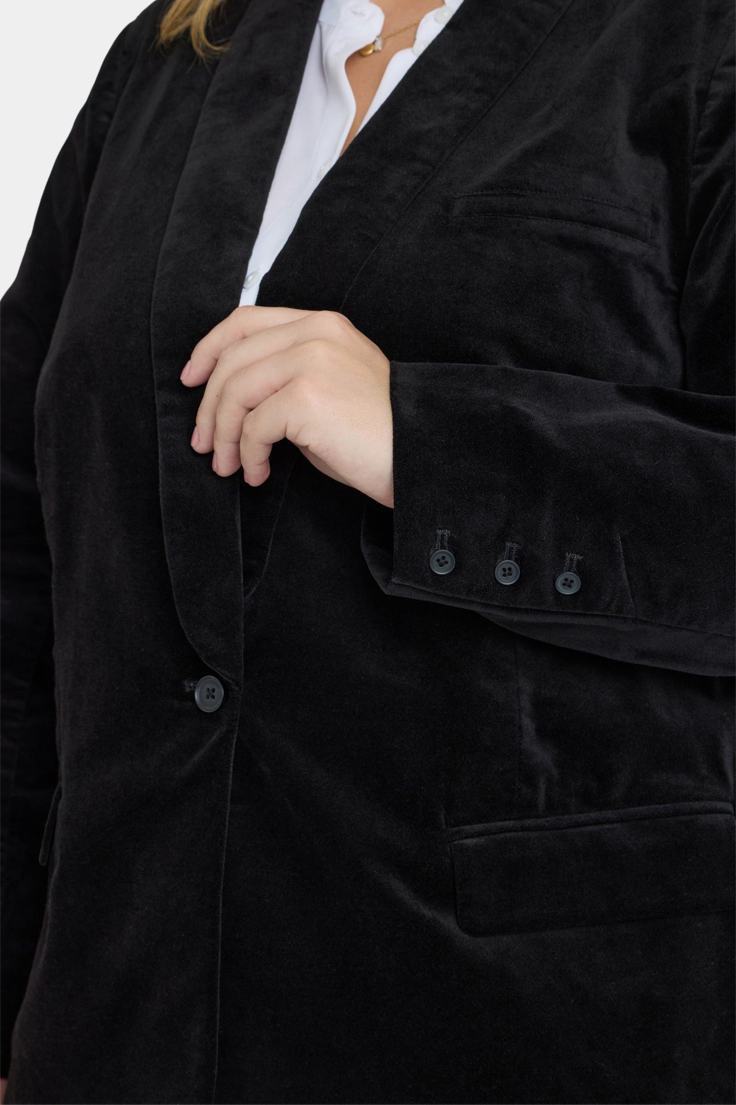 Tuxedo Jacket In Plus Size - Black