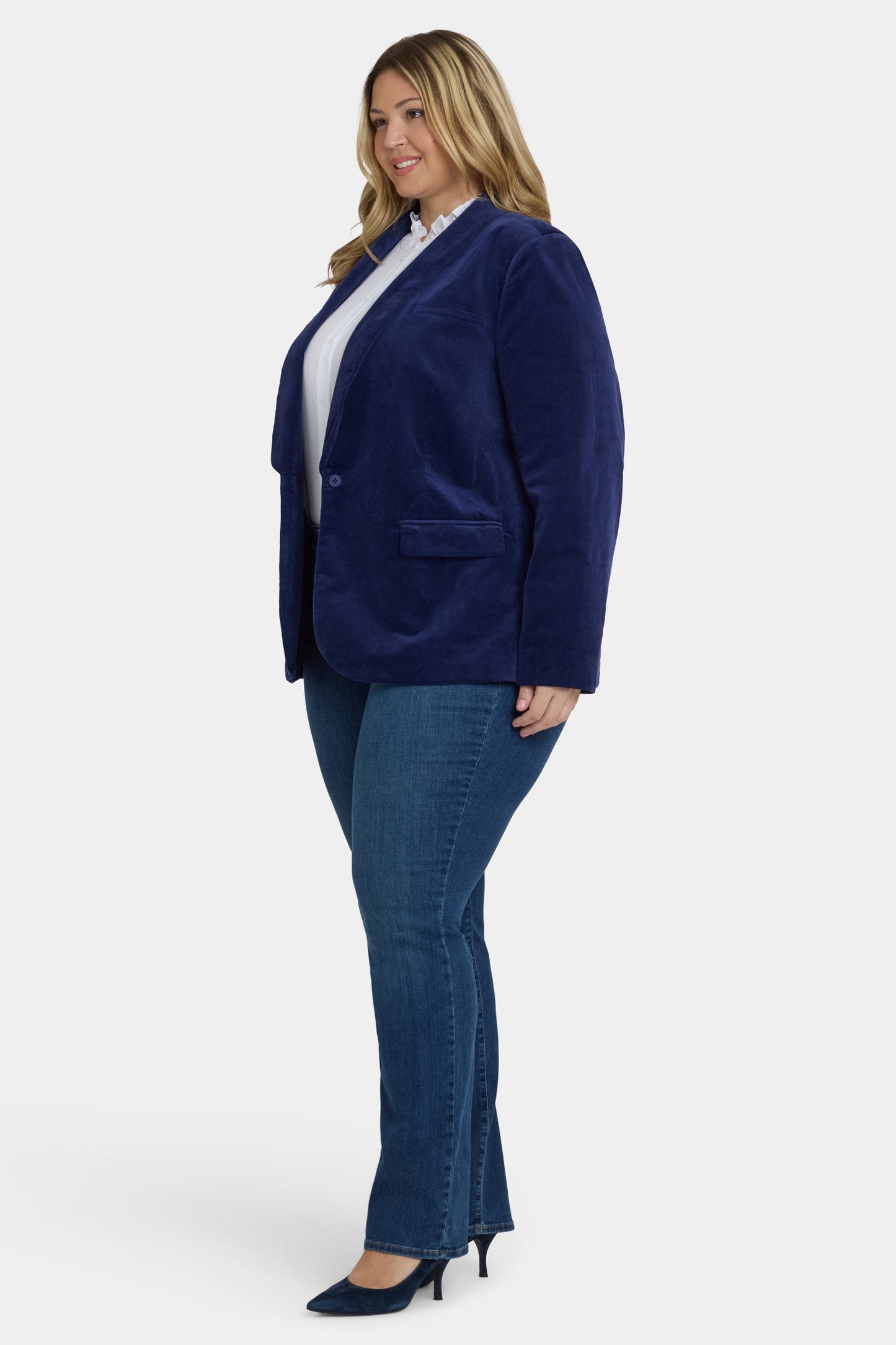 Tuxedo Jacket In Plus Size - Dark Sapphire