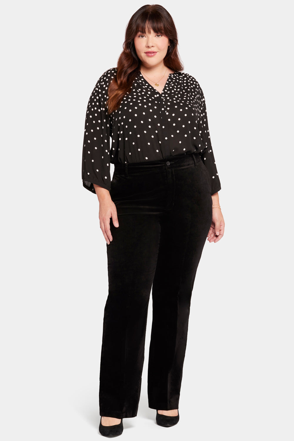 Straight Leg Trouser Pants In Plus Size - Black