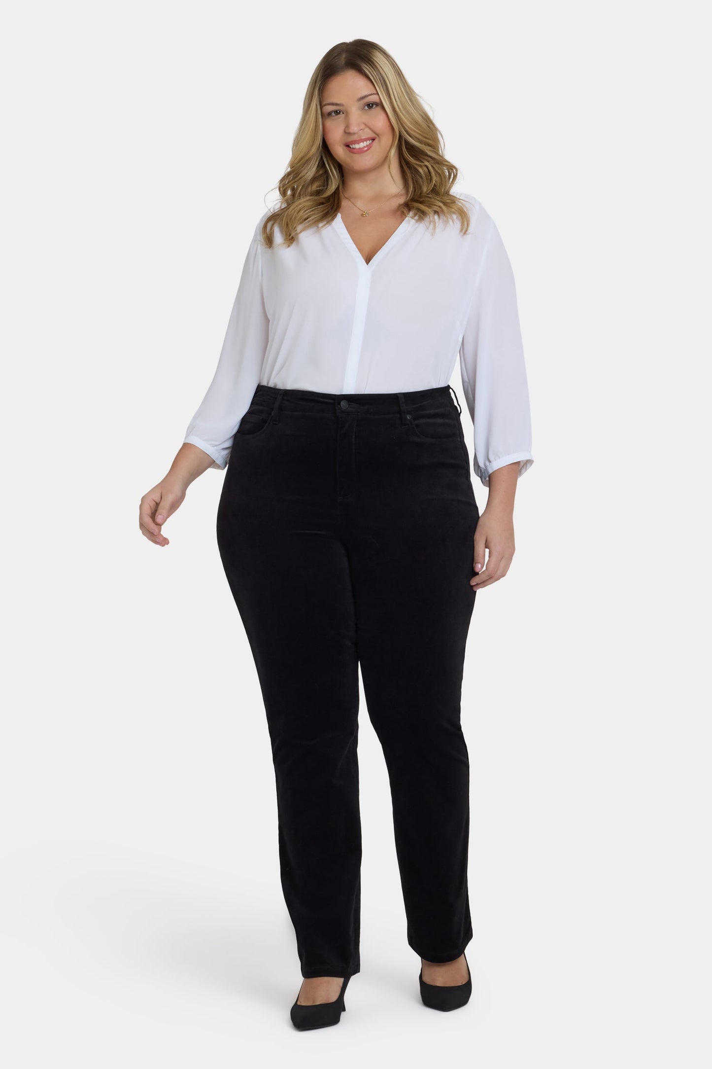 Marilyn Straight Pants In Plus Size - Black