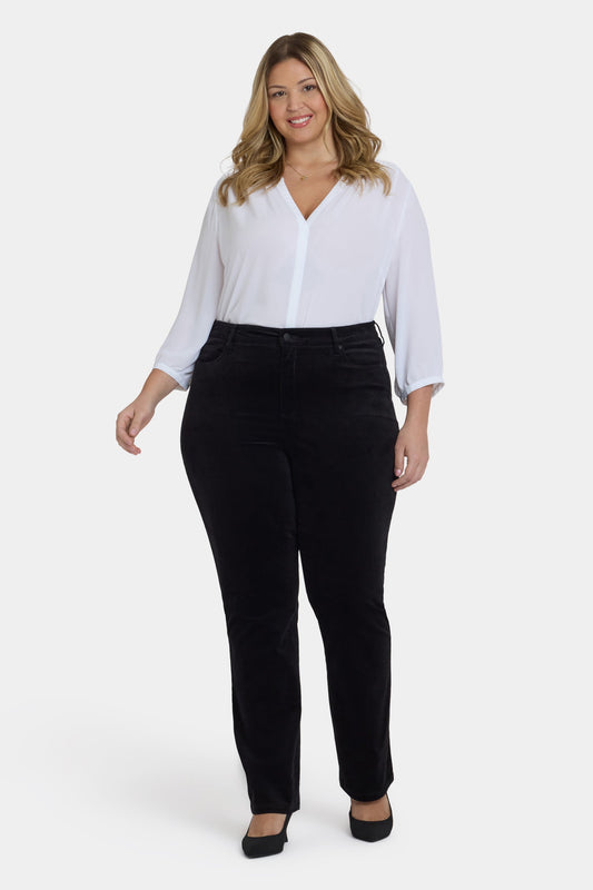 Marilyn Straight Pants In Plus Size - Black