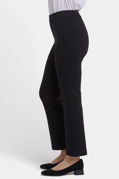 Pull-On Slim Ankle Trouser Pants - Black