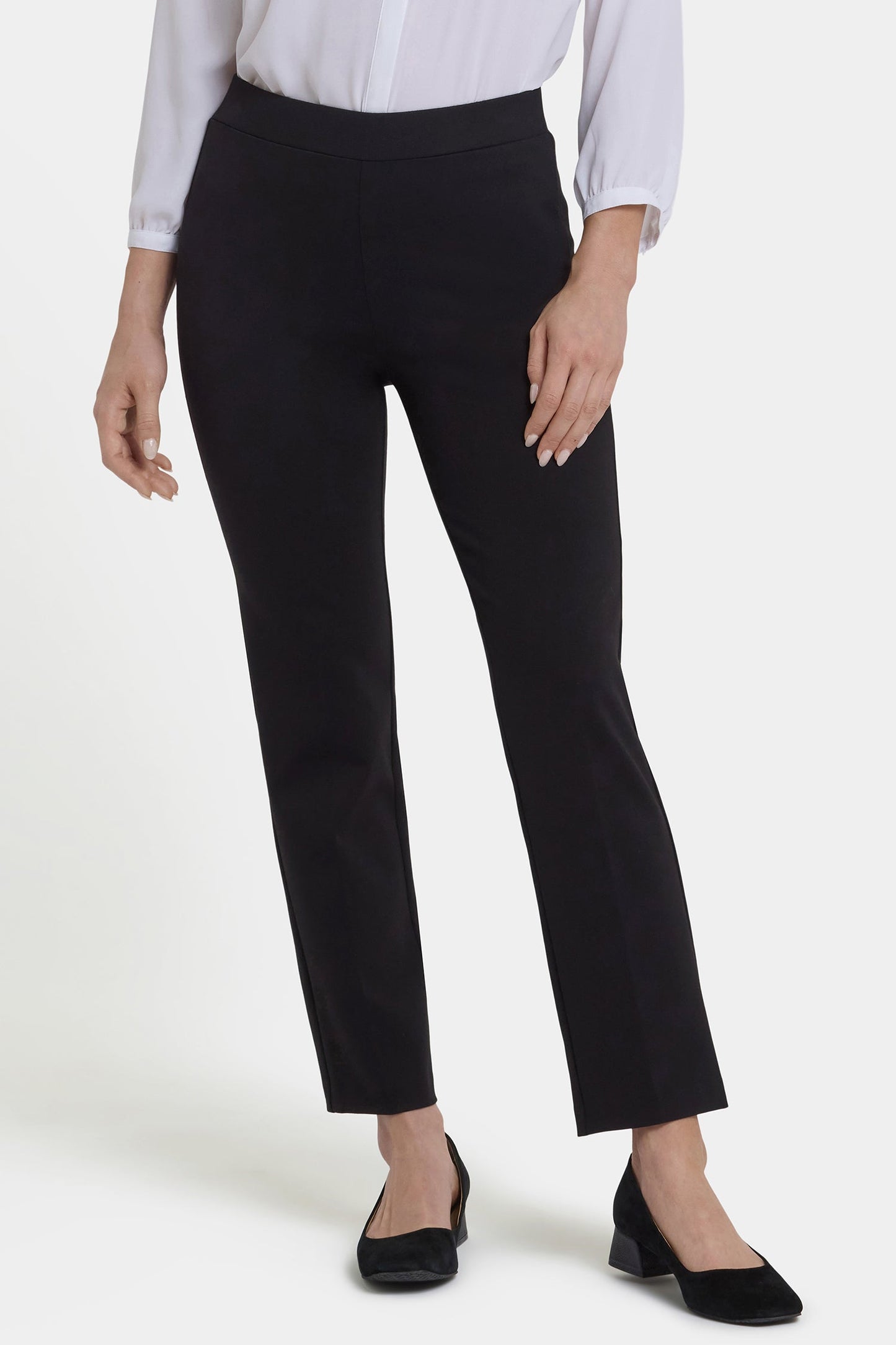 Pull-On Slim Ankle Trouser Pants - Black