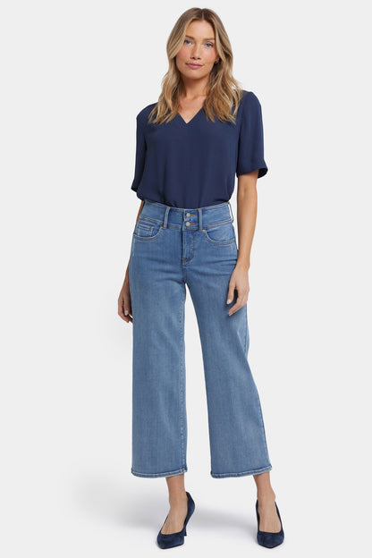 Teresa Wide Leg Ankle Jeans - Minorca Isle
