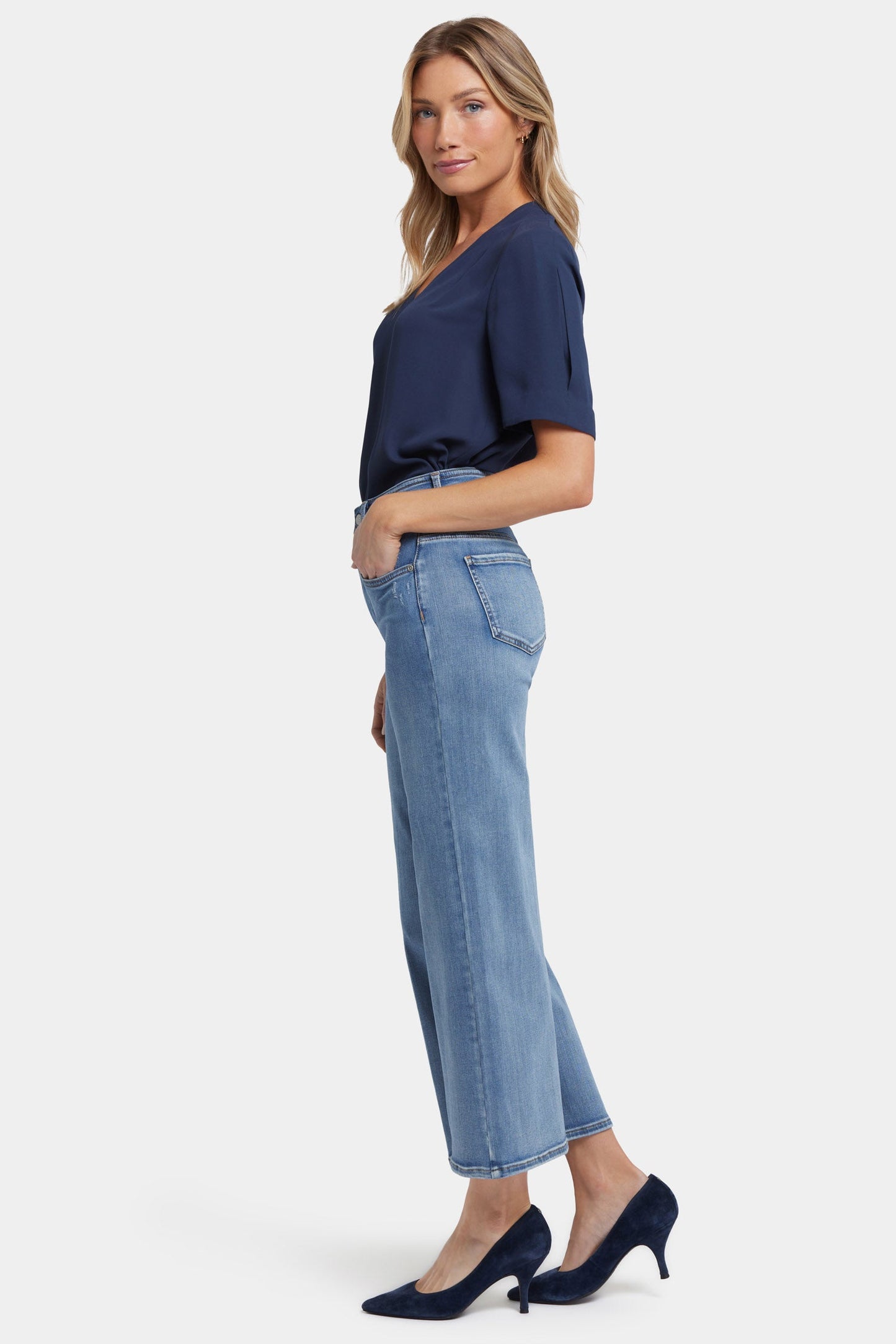 Teresa Wide Leg Ankle Jeans - Minorca Isle