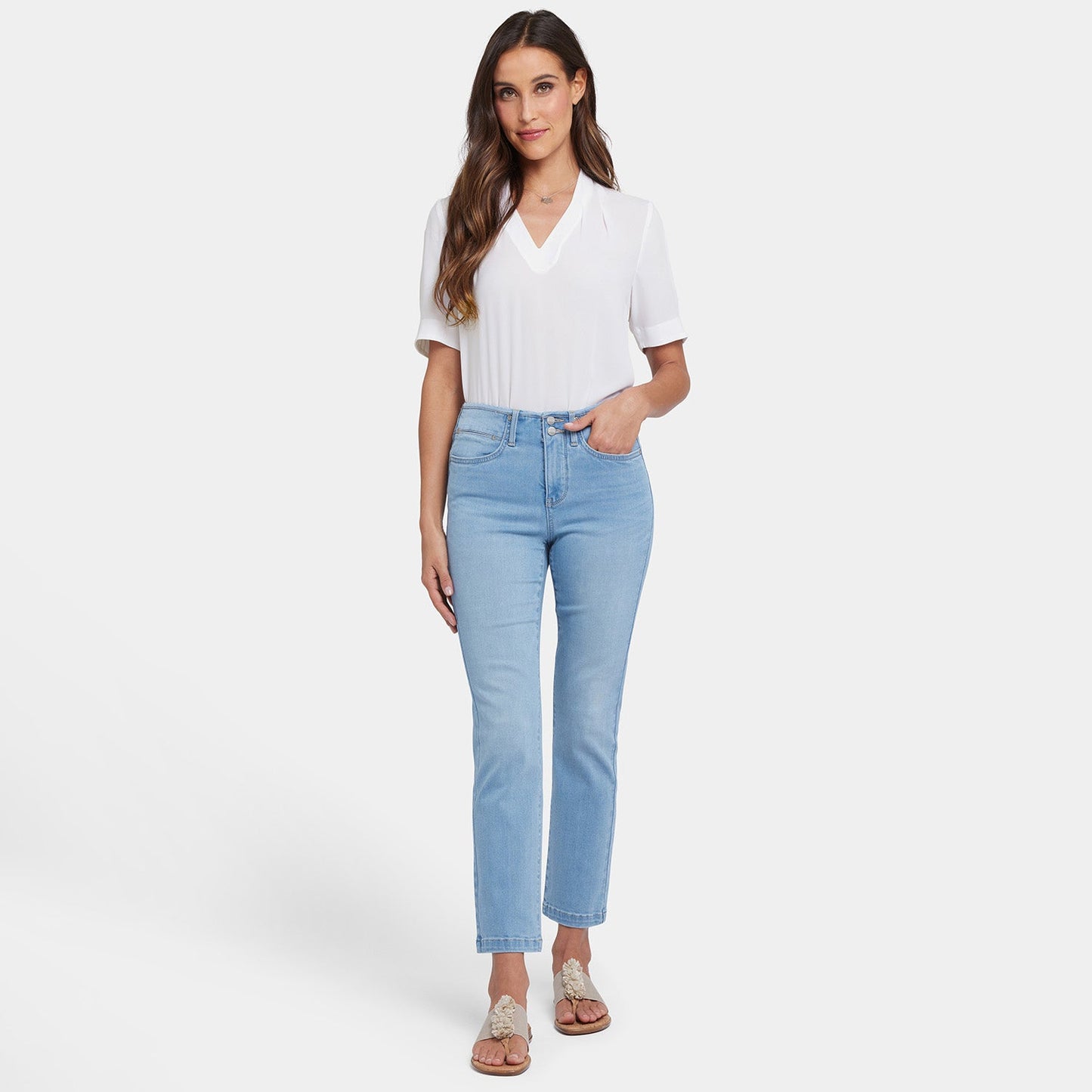Sheri Slim Ankle Jeans - Canary Beach