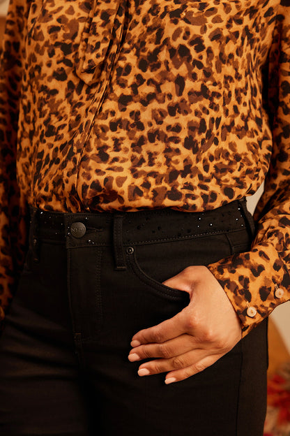 Teresa Wide Leg Jeans - Black Rinse