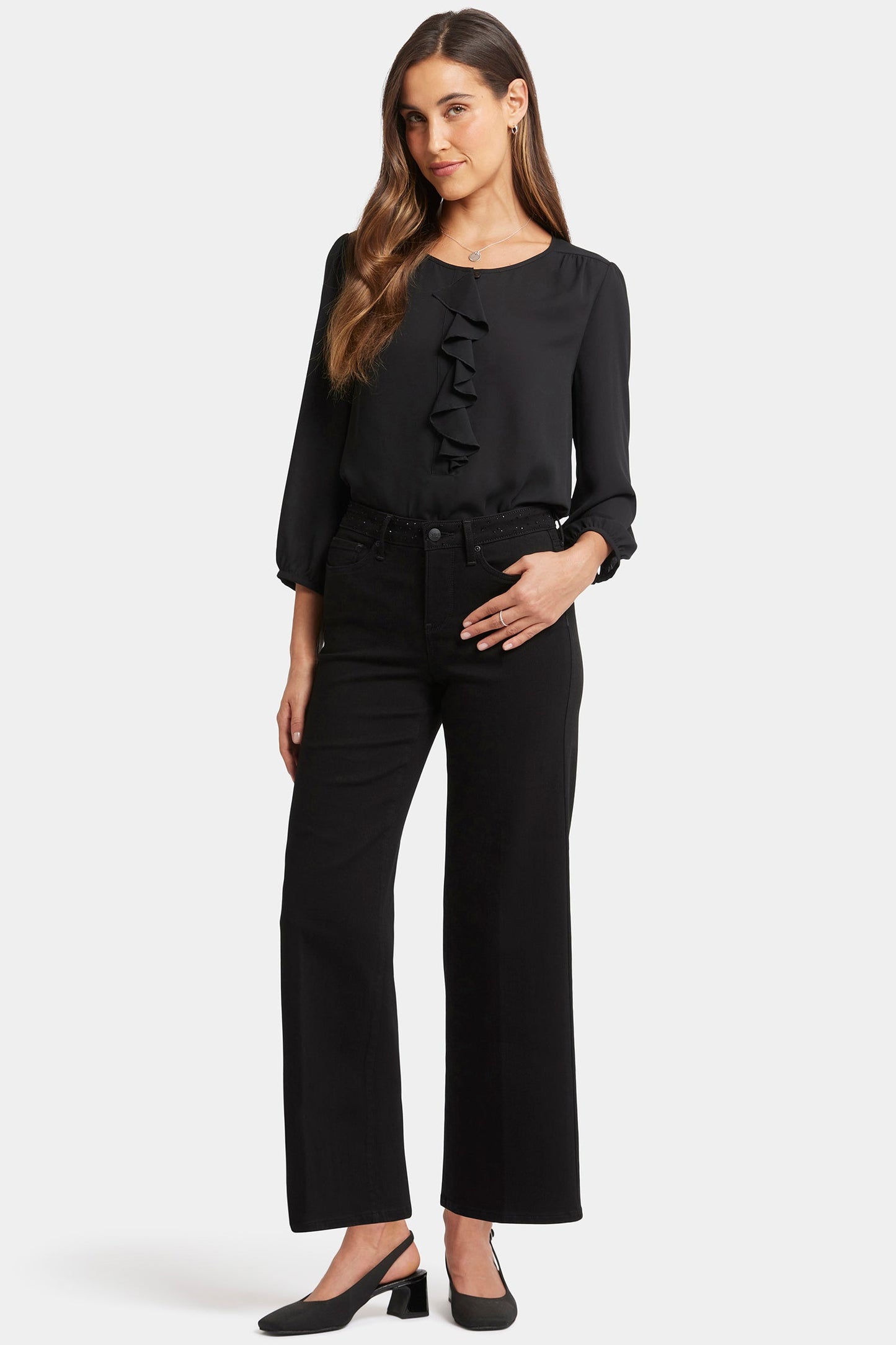 Teresa Wide Leg Jeans - Black Rinse